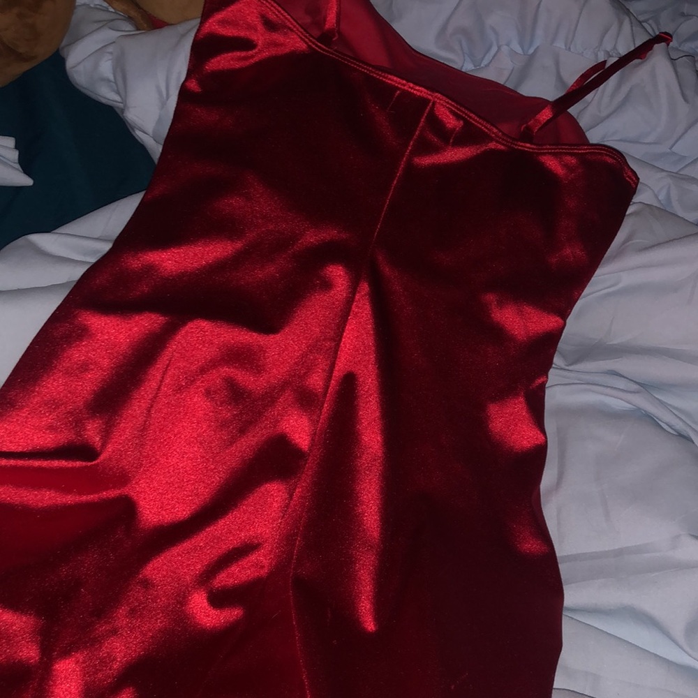 Red Velvet Mini Dress - Picture 4 of 4
